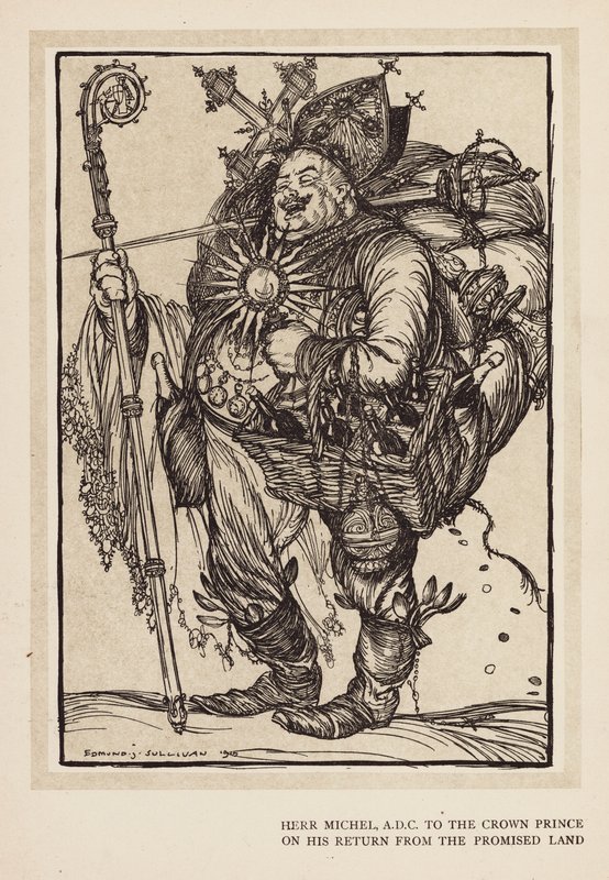 Kejsarens krans: Herr Michel, ADC till kronprinsen vid hans återkomst från det förlovade landet (litografi) av Edmund Joseph (after) Sullivan