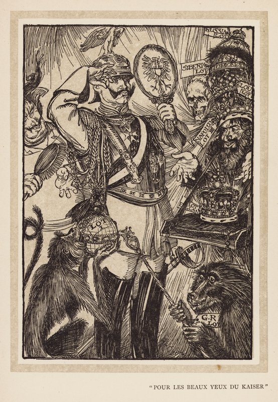 Kejsarens krans: "Pour Les Beaux Yeux Du Kaiser" (litografi) av Edmund Joseph (after) Sullivan