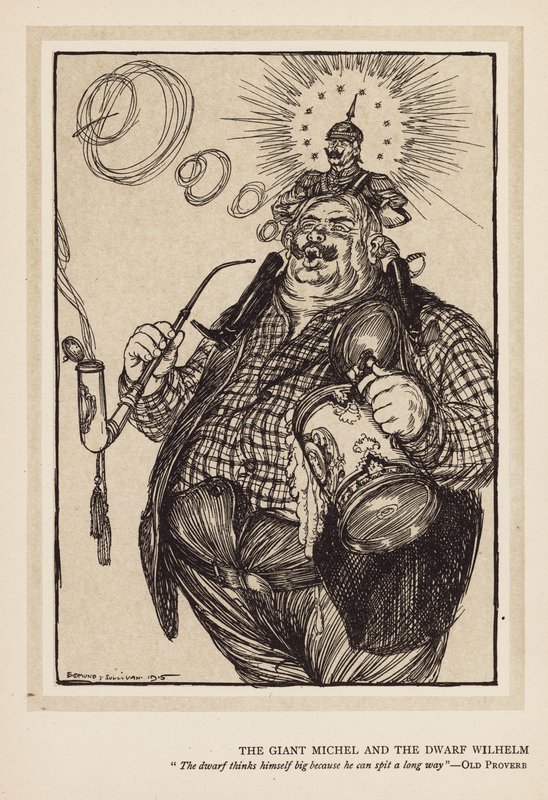 Kejsarens krans: Jätten Michel och dvärgen Wilhelm (litografi) av Edmund Joseph (after) Sullivan