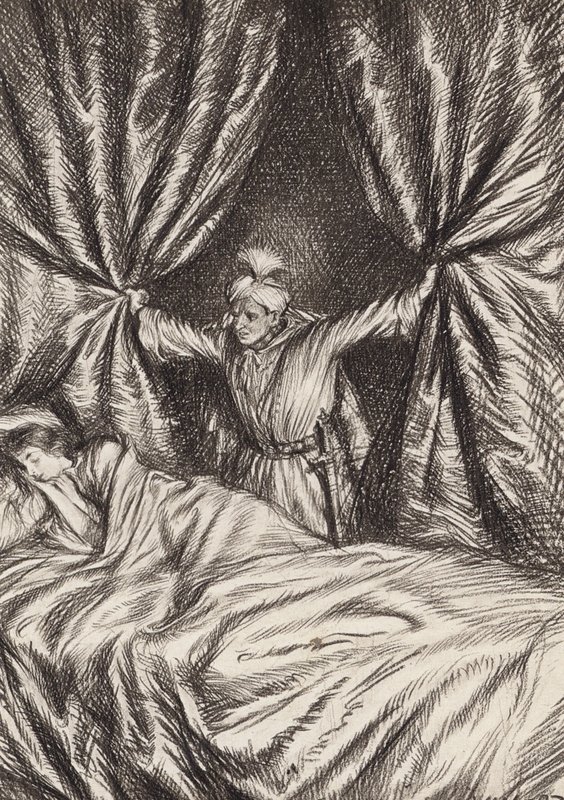 William Shakespeare: Tragedin om Othello, moren i Venedig, akt V, scen 2 (litografi) av Edmund Joseph (after) Sullivan