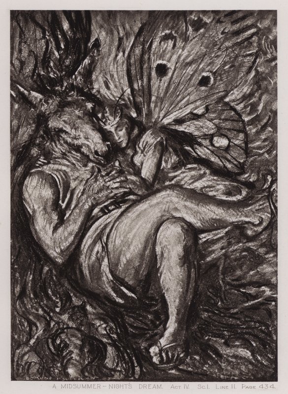 En midsommarnattsdröm, akt IV, Sc I (litho) av Edmund Joseph Sullivan