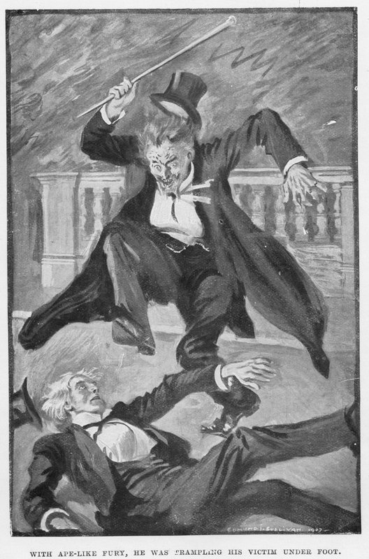 Illustration för Dr Jekyll och Mr Hyde av R L Stevenson av Edmund Joseph Sullivan