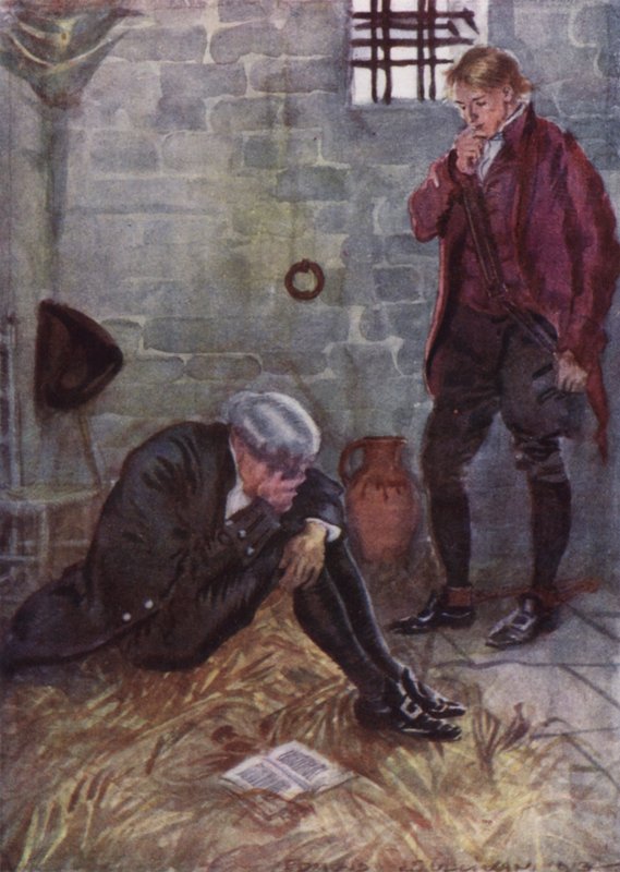 Illustration för The Vicar of Wakefield av Oliver Goldsmith (litho i färg) av Edmund Joseph Sullivan