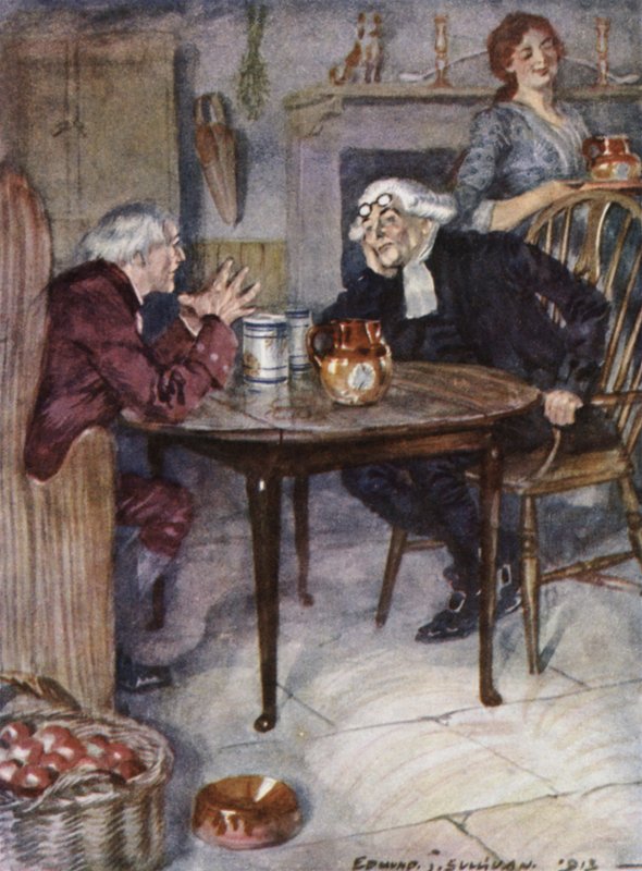 Illustration för The Vicar of Wakefield av Oliver Goldsmith (litho i färg) av Edmund Joseph Sullivan