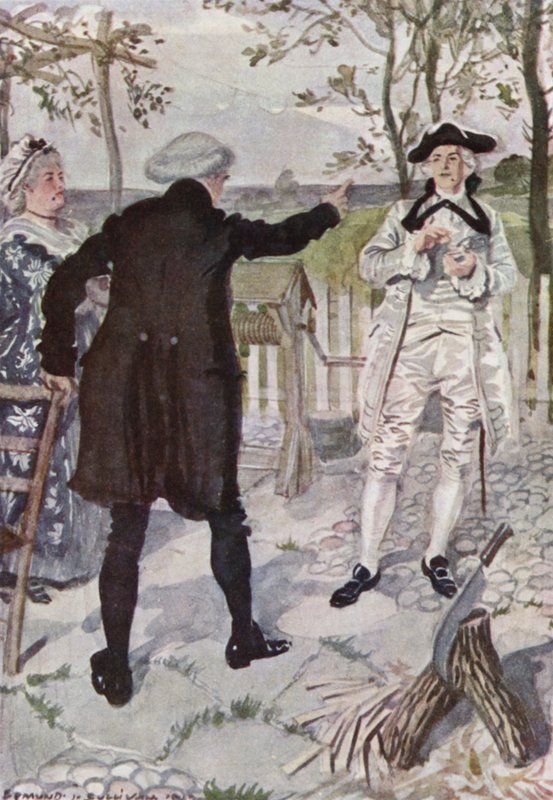 Illustration för The Vicar of Wakefield av Oliver Goldsmith (litho i färg) av Edmund Joseph Sullivan
