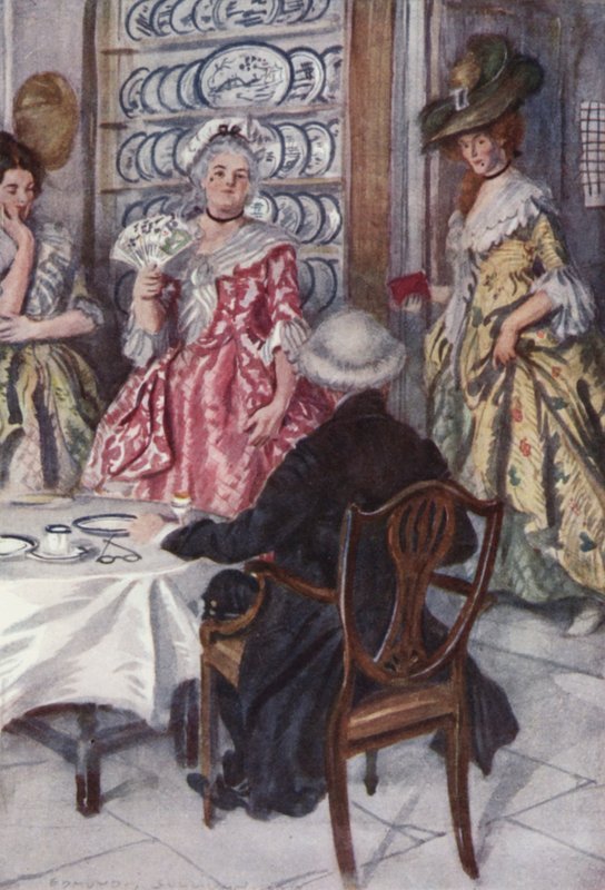 Illustration för The Vicar of Wakefield av Oliver Goldsmith (litho i färg) av Edmund Joseph Sullivan