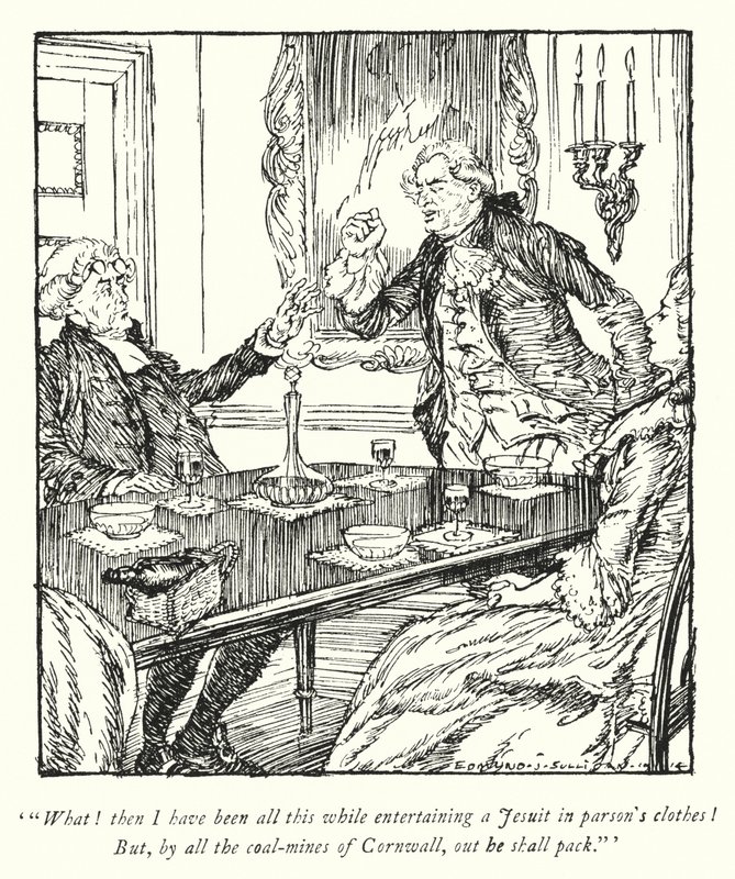 Illustration för The Vicar of Wakefield av Oliver Goldsmith (litho) av Edmund Joseph Sullivan