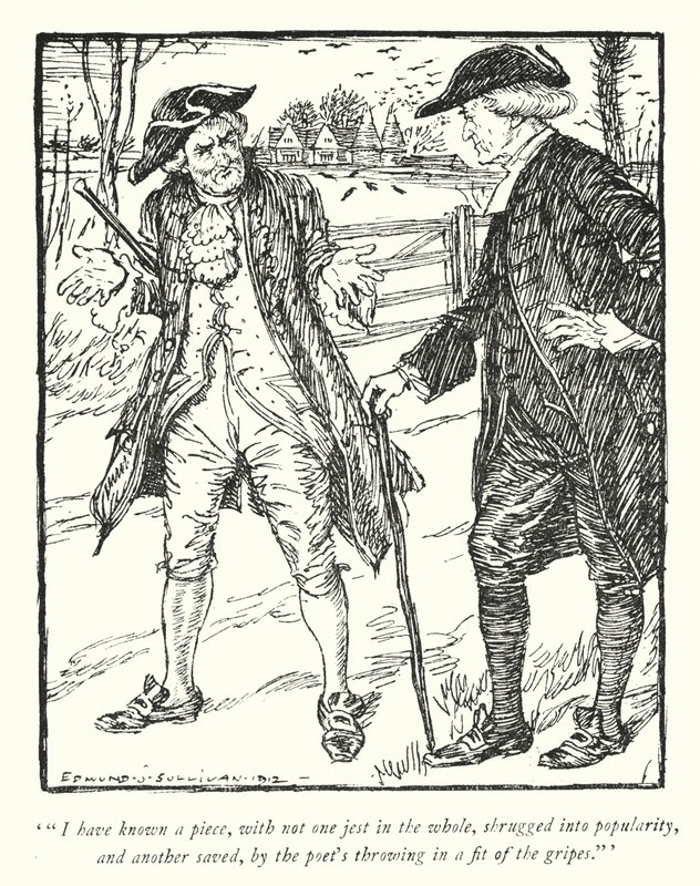 Illustration för The Vicar of Wakefield av Oliver Goldsmith (litho) av Edmund Joseph Sullivan