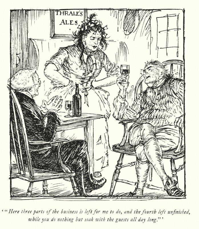 Illustration för The Vicar of Wakefield av Oliver Goldsmith (litho) av Edmund Joseph Sullivan