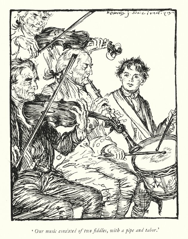 Illustration för The Vicar of Wakefield av Oliver Goldsmith (litho) av Edmund Joseph Sullivan