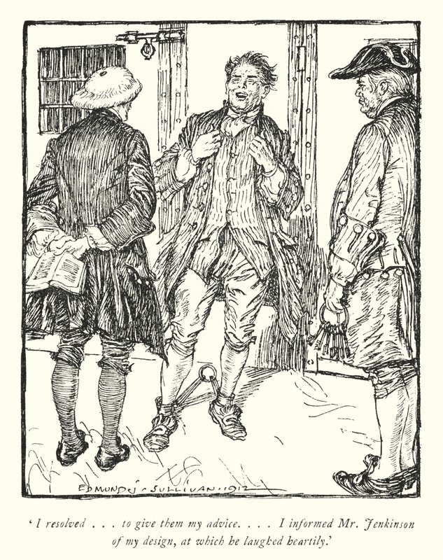 Illustration för The Vicar of Wakefield av Oliver Goldsmith (litho) av Edmund Joseph Sullivan