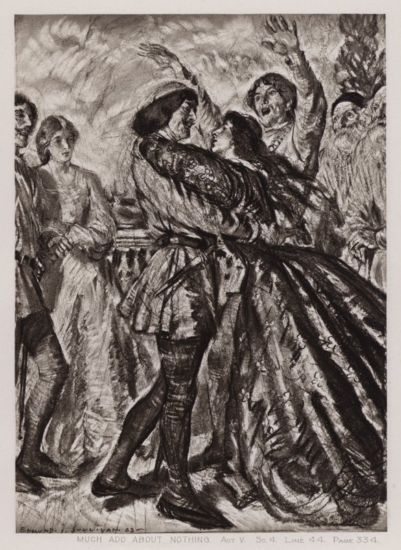 Much Ado About Nothing, Akt V, Sc 4 (litho) av Edmund Joseph Sullivan