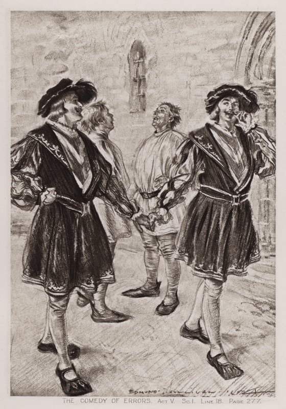 The Comedy of Errors, Akt V, Sc I (litho) av Edmund Joseph Sullivan