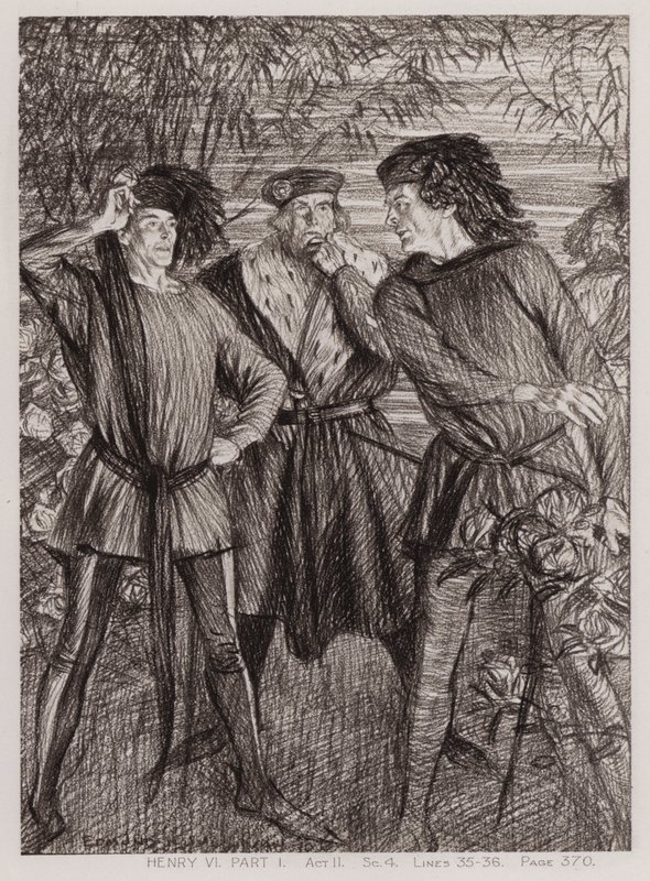 Första delen av kung Henrik VI, akt II, Sc 4 (litho) av Edmund Joseph Sullivan