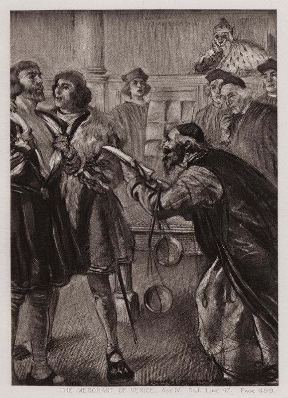 Köpmannen i Venedig, akt IV, Sc I av Edmund Joseph Sullivan