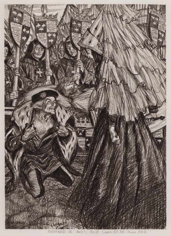 The Tragedy of King Richard III, Akt I, Sc 2 (litho) av Edmund Joseph Sullivan