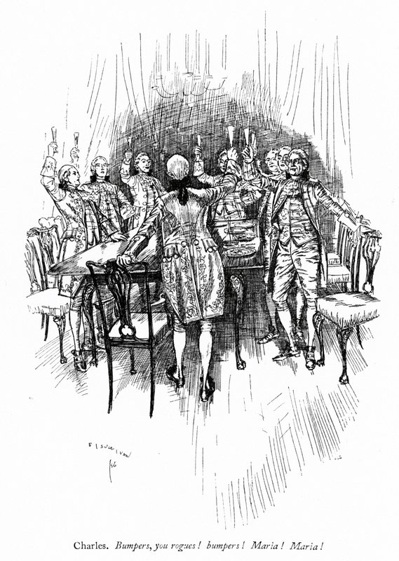Illustration för Sheridans The School for Scandal av Edmund Joseph after Sullivan