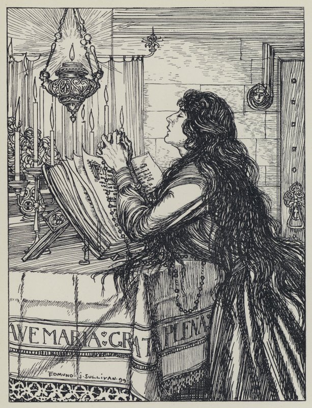 Tennyson, Illustration för A Dream of Fair Women and Other Poems av Edmund Joseph after Sullivan