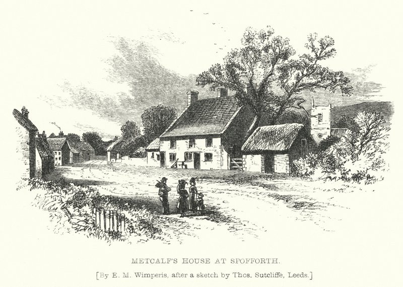 Metcalfs hus i Spofforth (gravyr) av Edmund Morison (after) Wimperis