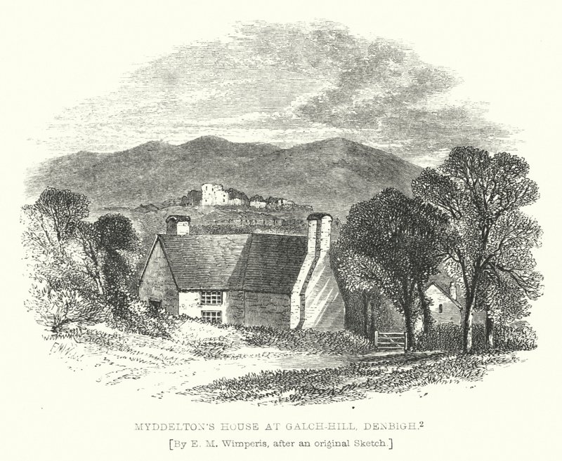 Myddeltons hus vid Lime-Hill, Denbigh (gravyr) av Edmund Morison (after) Wimperis