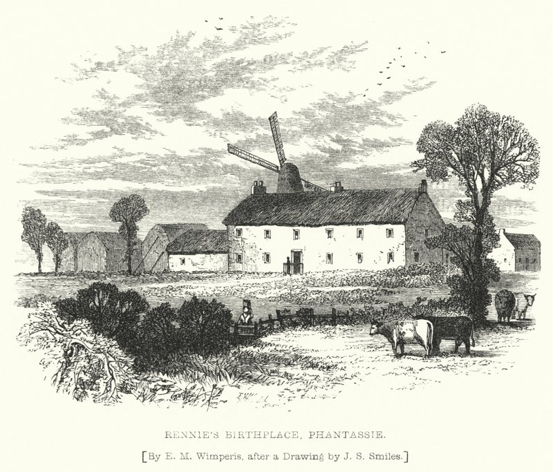 Rennies födelseplats, Phantassie (gravyr) av Edmund Morison (after) Wimperis