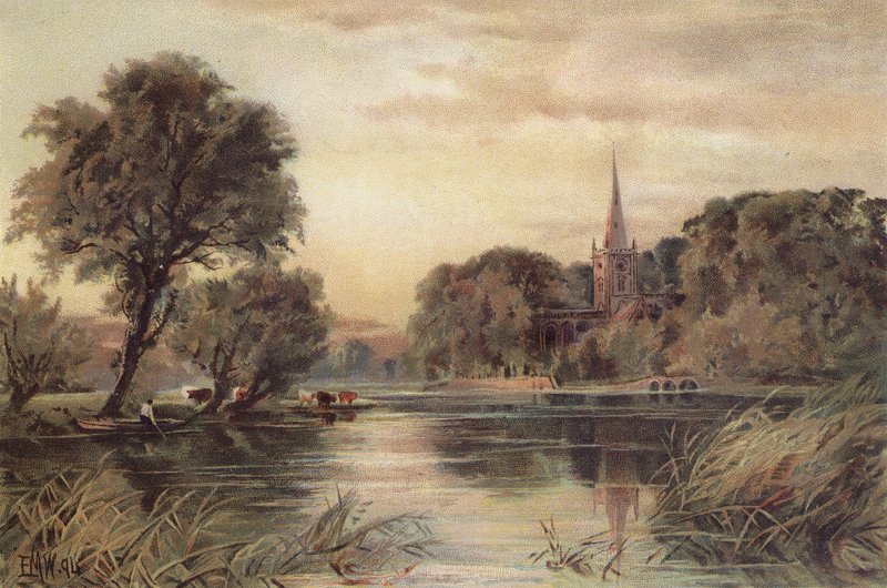 Stratford-on-Avon (chromolitho) av Edmund Morison (after) Wimperis