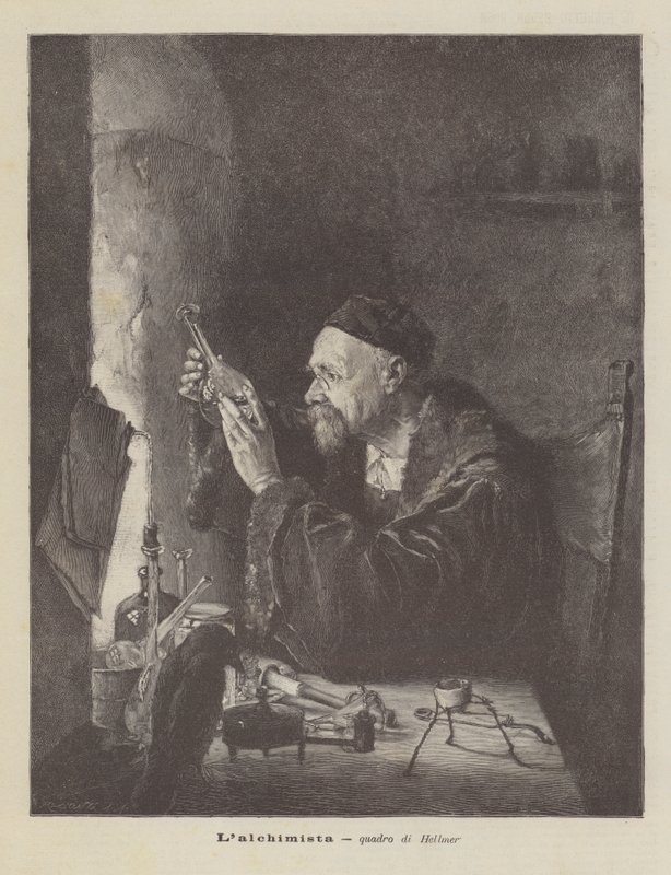 Lalchemist, målning av Hellmer av Edmund Ritter von Hellmer