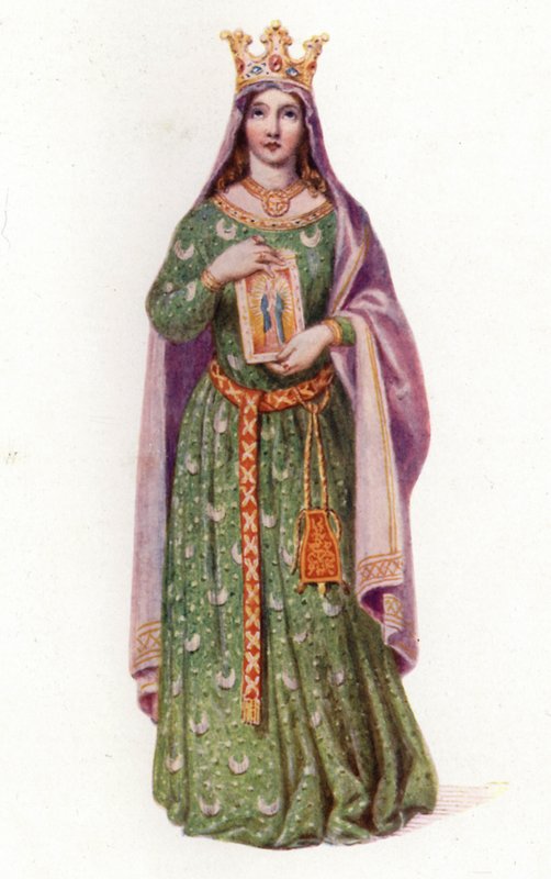Berengaria, drottning av England, hustru till kung Richard I (färg litho) av Edmund Thomas (after) Parris