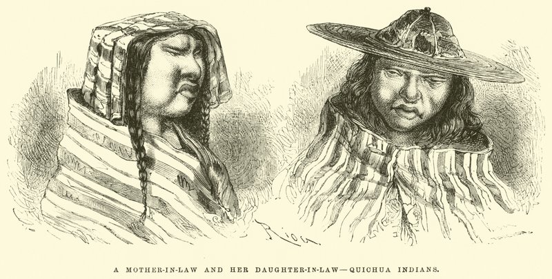 En svärmor och hennes svärdotter, Quichua-indianer av Edouard Riou