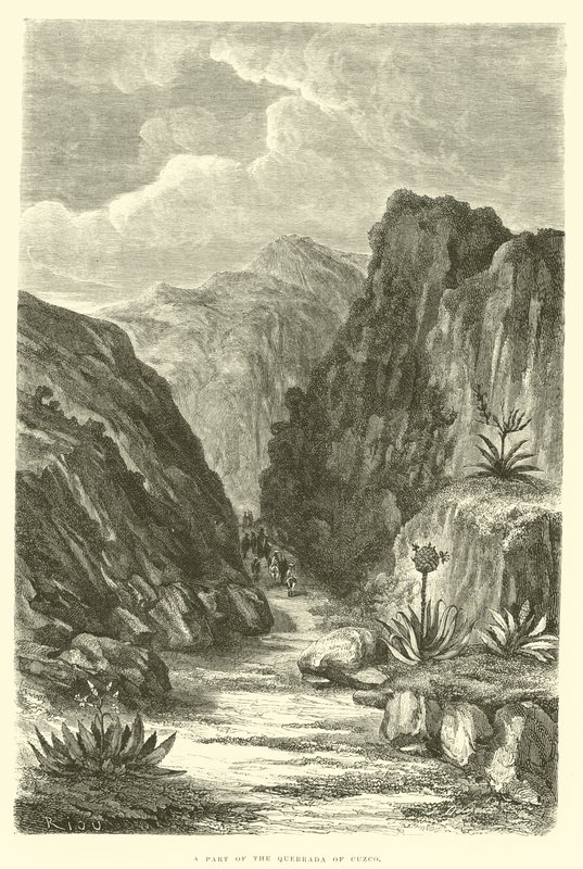 En del av Quebrada i Cuzco av Edouard Riou