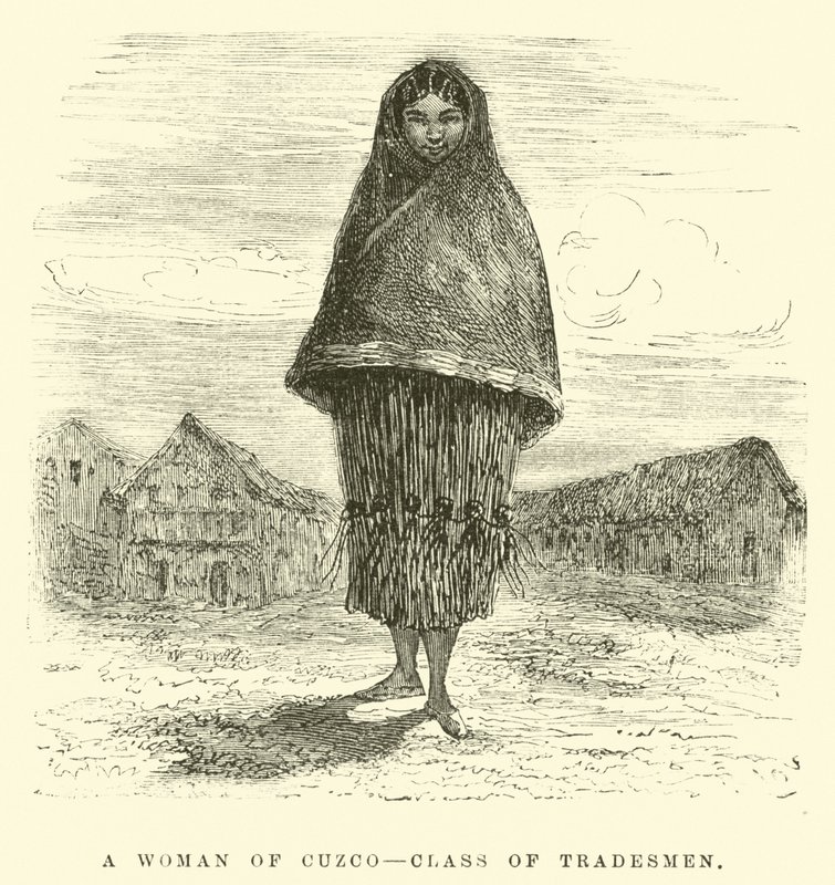 En kvinna från Cuzco, klass av handelsmän. av Edouard Riou