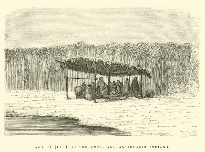 Ajoupa (hydda) av antis- och antihuarisindianerna av Edouard Riou