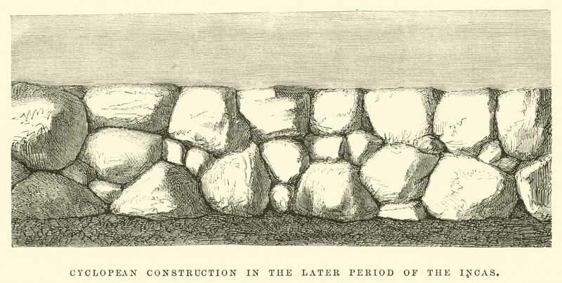 Cyclopean konstruktion under inkans senare period av Edouard Riou
