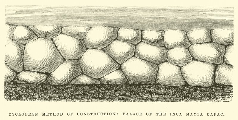 Cyclopean metod för konstruktion, Palace of the Inca Mayta Capac av Edouard Riou