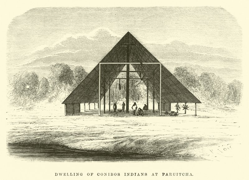 Conibos-indianernas boning vid Paruitcha av Edouard Riou