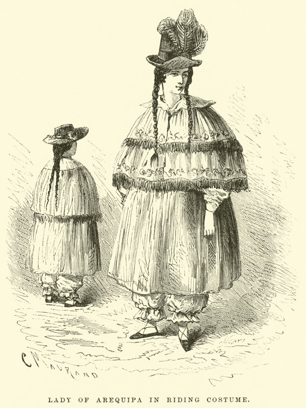 Lady of Arequipa i riddräkt av Edouard Riou