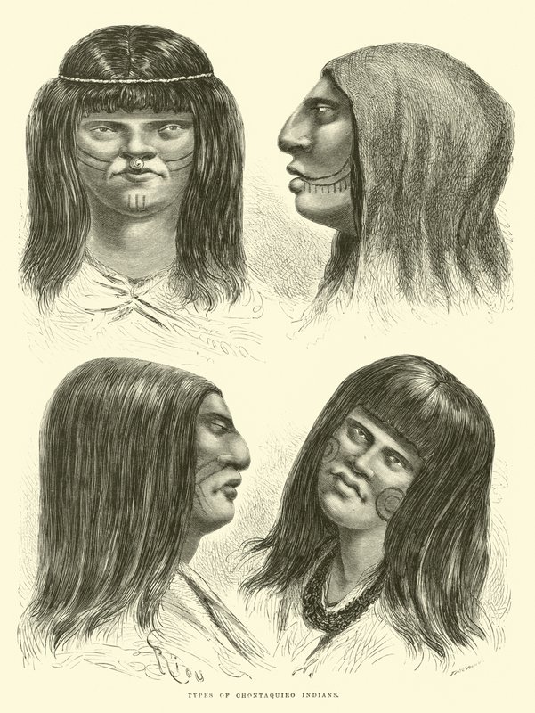 Typer av Chontaquiro-indianer av Edouard Riou