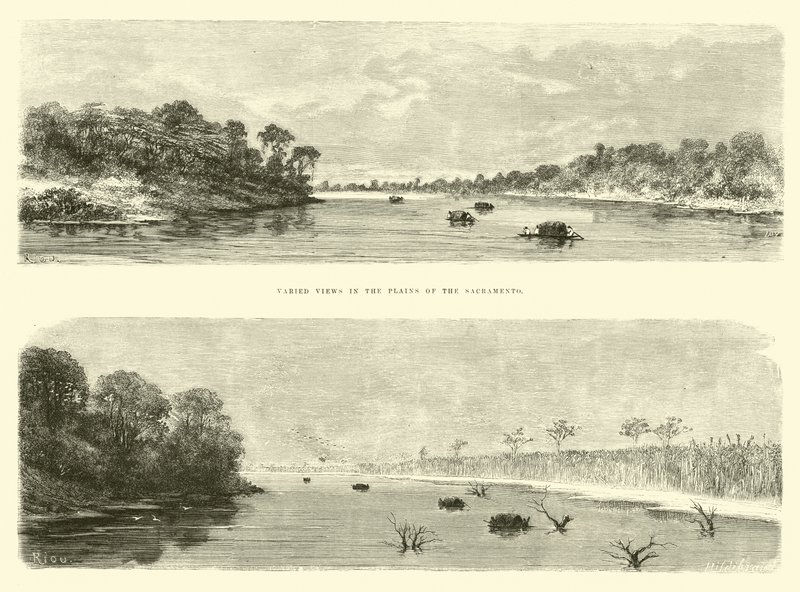 Olika vyer på Plains of the Sacramento av Edouard Riou
