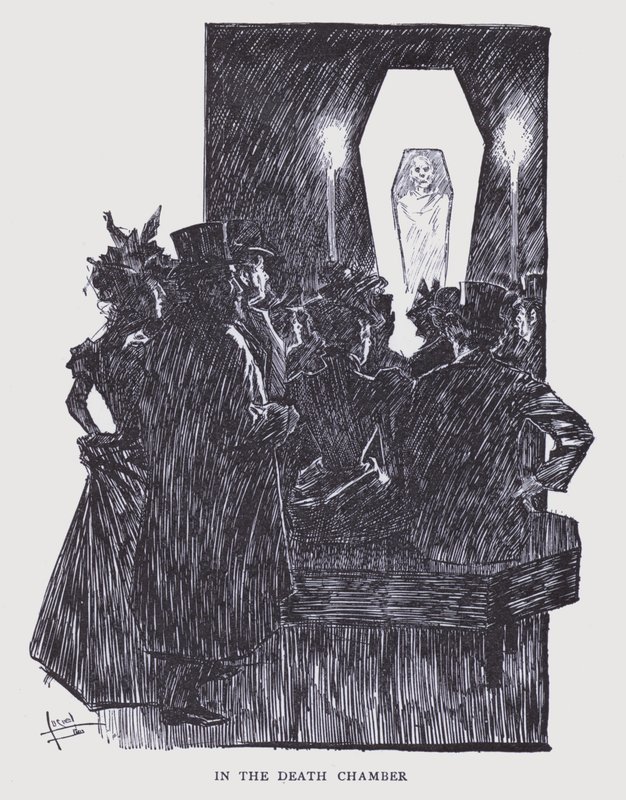 Bohemiska Paris: I dödskammaren (litografi) av Edouard Alfred (1875 1954) Cucuel
