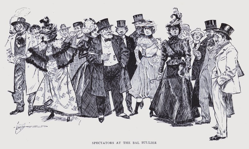 Bohemiska Paris: Åskådare på Bal Bullier (litografi) av Edouard Alfred (1875 1954) Cucuel