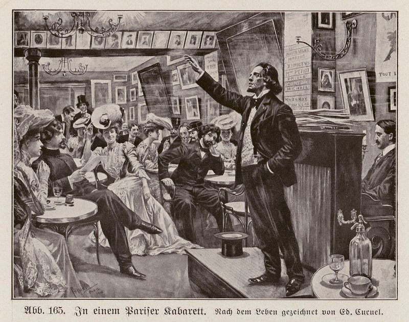 I en kabaret i Paris (gravyr) av Edouard Alfred (1875 1954) Cucuel