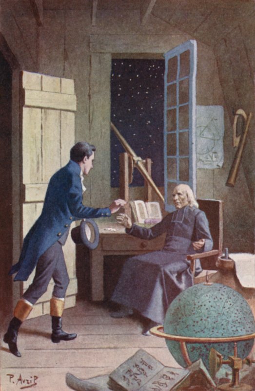 Han vände sig om i stolen och sträckte ut armarna mot vår hjälte (färg litho) av Edouard Henri Avril