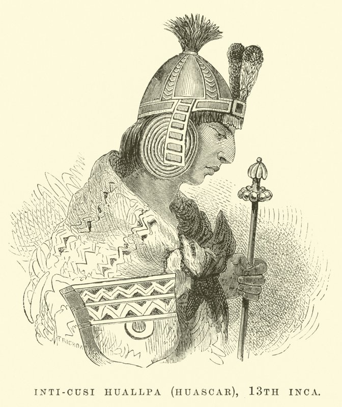 Inti-Cusi Huallpa (Huascar), 13:e Inka av Edouard Riou