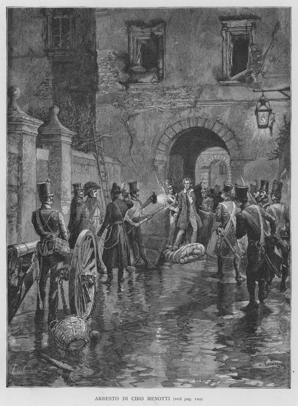 Gripande av Ciro Menotti (gravyr) av Edouardo Matania