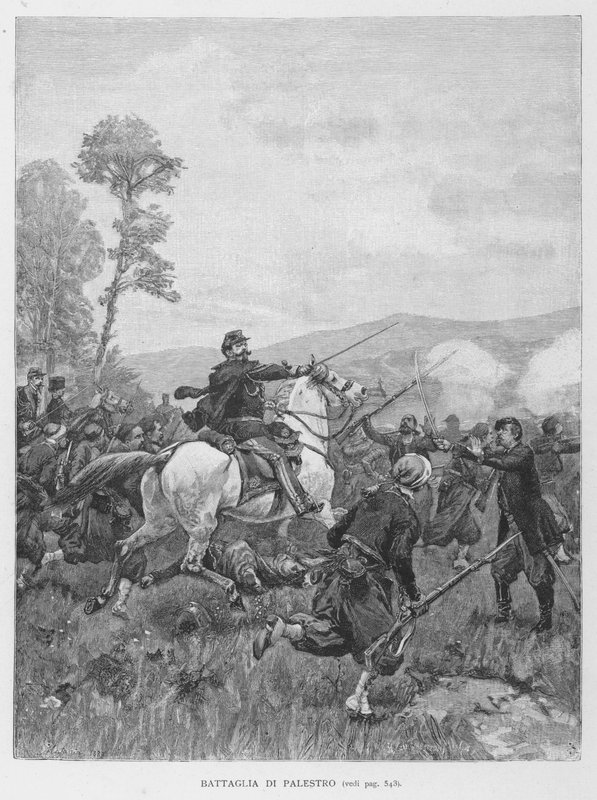 Slaget vid Palestro (gravyr) av Edouardo Matania