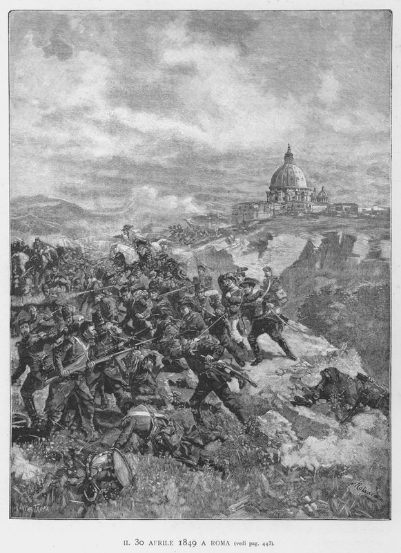 30 april 1849 i Rom (gravyr) av Edouardo Matania