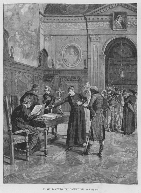 Sanfedistis ed (gravyr) av Edouardo Matania