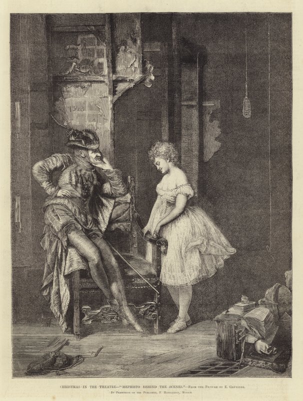 Jul på teatern, Mephisto bakom kulisserna av Eduard von Grutzner