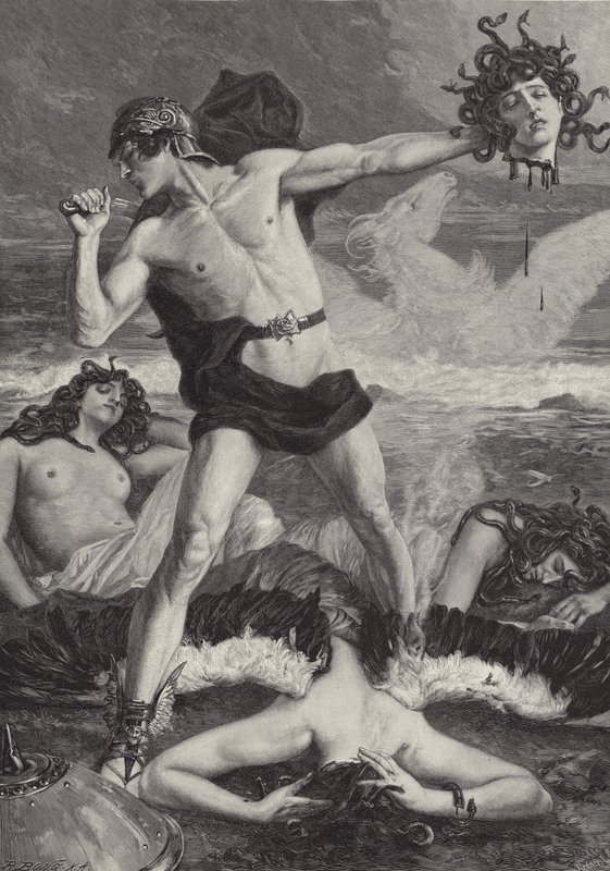 Perseus öppnar Medusas huvud av Eduard Kaempffer