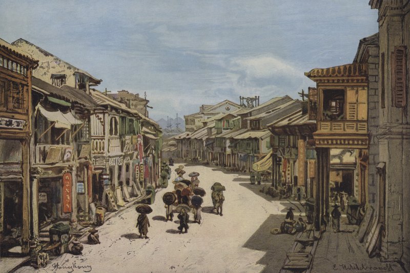 En gata i Hong Kong av Eduard after Hildebrandt